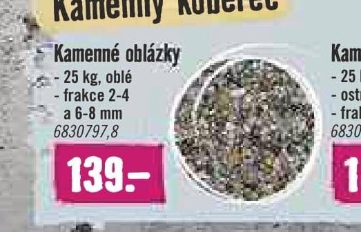 Kamenné oblázky 25 kg, oblé