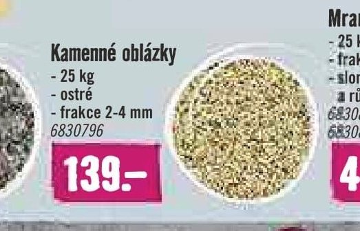 Kamenné oblázky 25 kg, ostré