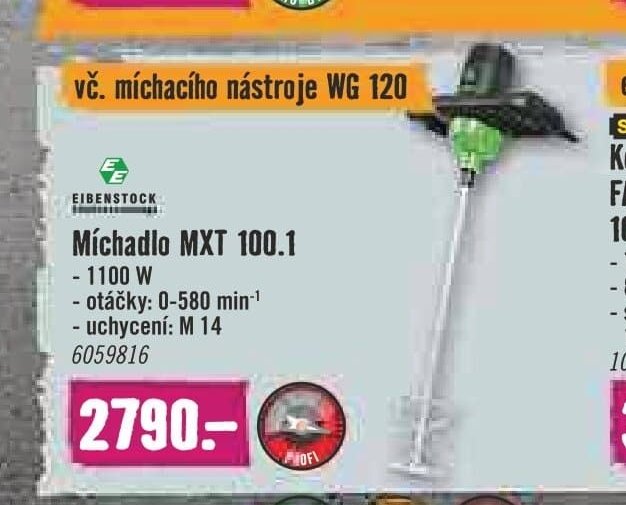 Míchadlo Eibenstock MXT 100.1