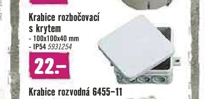Krabice rozbočovací s krytem