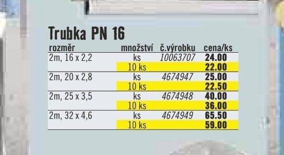 Trubka PN 16