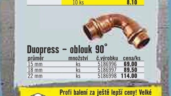 Duopress - oblouk 90°