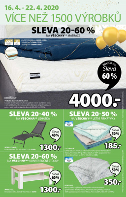 akční leták Jysk 16.4.2020-29.4.2020