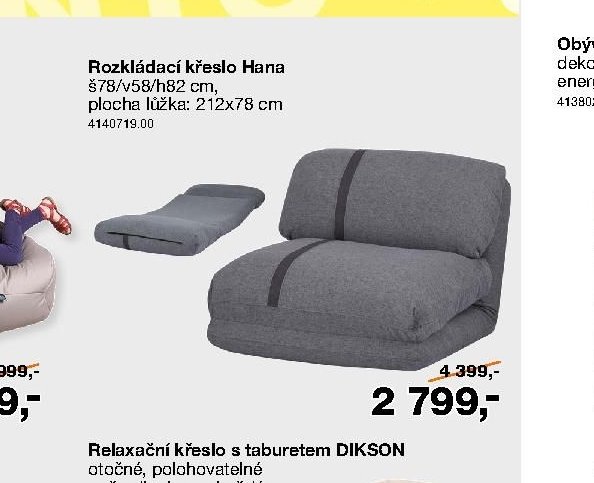 Rozkládací křeslo Hana