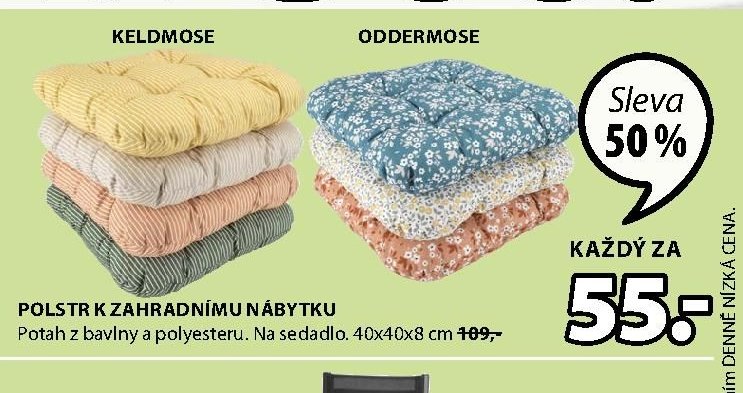 Polstr k zahradnímu nábytku KELDMOSE a ODDERMOSE