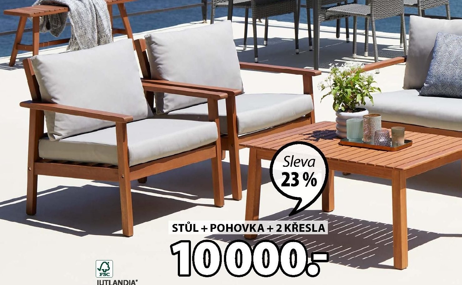STŮL + POHOVKA + 2 KŘESLA