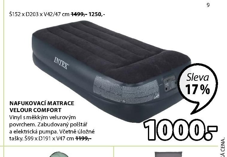 NAFUKOVACÍ MATRACE VELOUR COMFORT