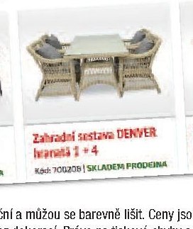 Zahradní sestava DENVER hranatá 1+4