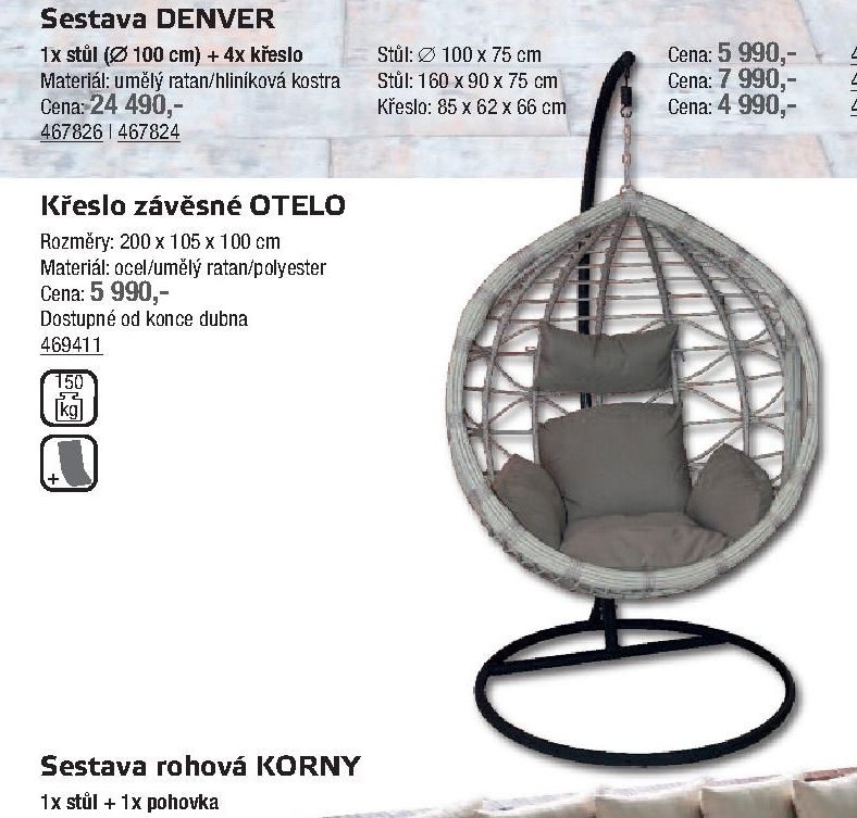 Křeslo závěsné OTELO