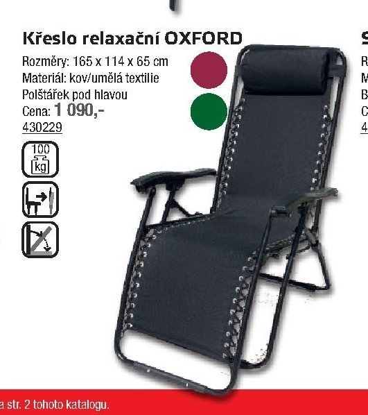 Křeslo relaxační OXFORD