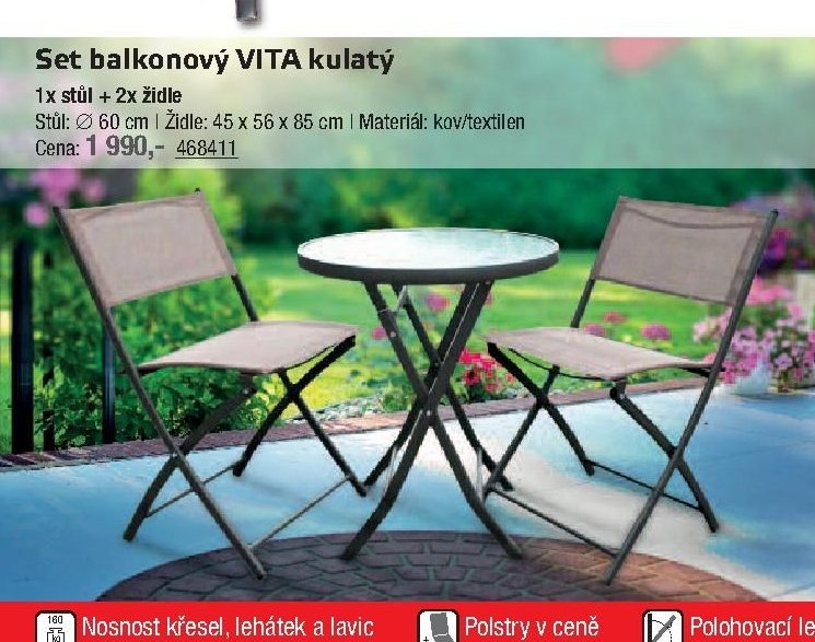 Set balkonový VITA kulatý