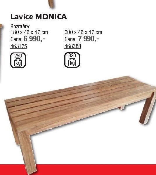 Lavice MONICA (180 cm)