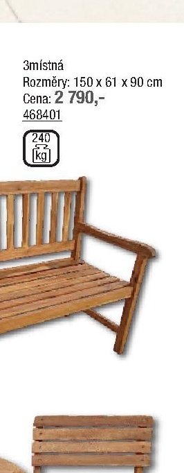 Lavice KORY 3místná