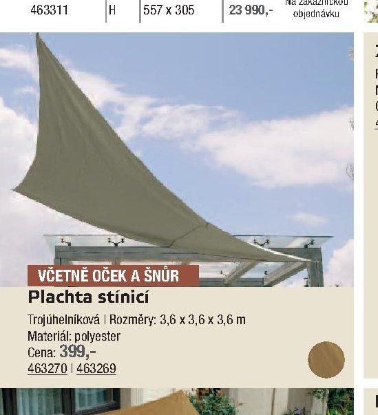 Plachta stínicí trojúhelníková