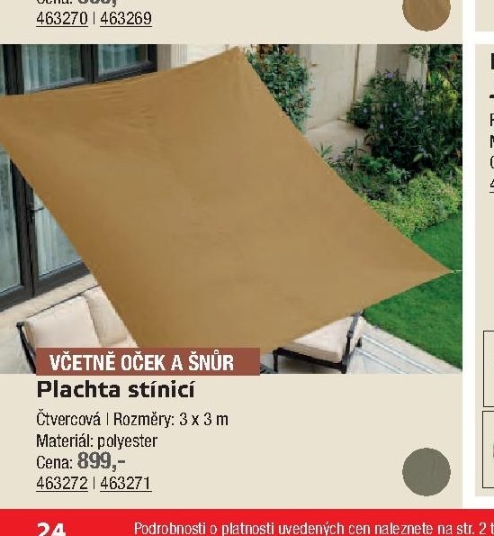 Plachta stínicí čtvercová
