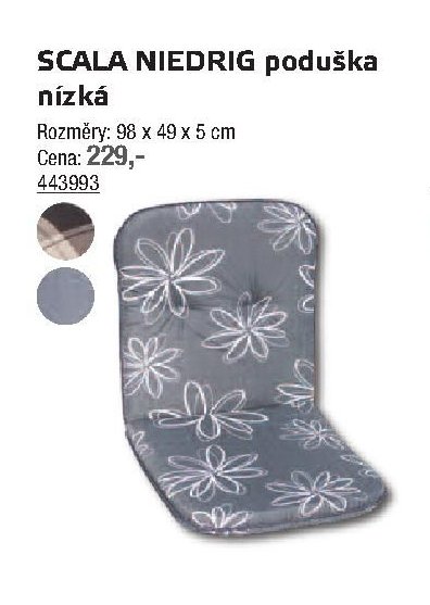 SCALA NIEDRIG poduška nízká