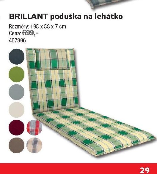 BRILLANT poduška na lehátko