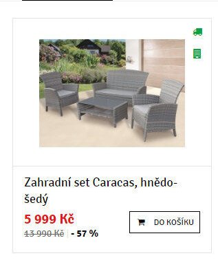 Zahradní set Caracas, hnědo-šedý