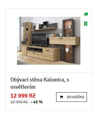 Obývací stěna Kalomira, s osvětlením
