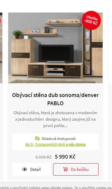 Obývací stěna dub sonoma/denver PABLO