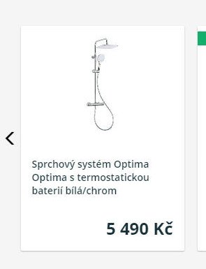 Sprchový systém Optima Optima s termostatickou baterií bílá/chrom