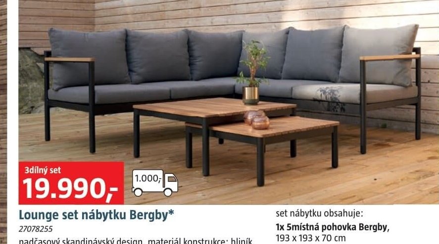 Lounge set nábytku Bergby