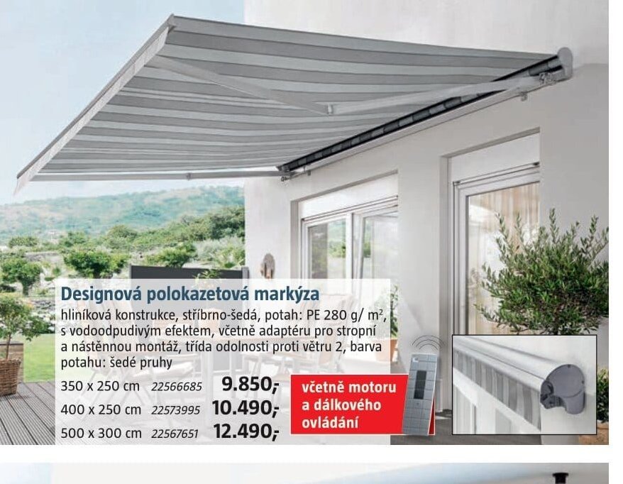 Designová polokazetová markýza