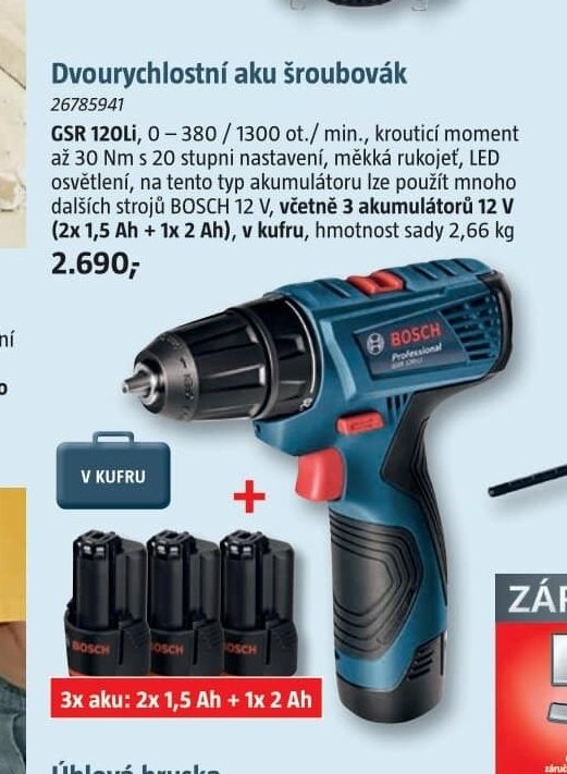 Dvourychlostní aku šroubovák