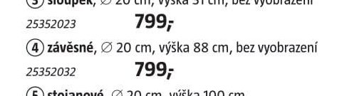 Série venkovních svítidel (závěsné)