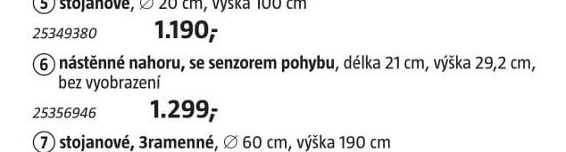 Série venkovních svítidel (nástěnné nahoru, se senzorem pohybu)