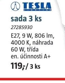 LED žárovka TESLA sada 3 ks