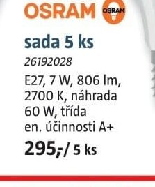 LED žárovka OSRAM sada 5 ks
