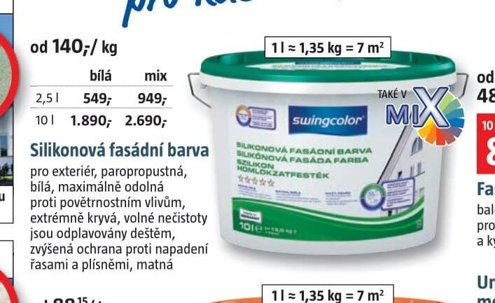 Silikonová fasádní barva