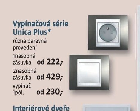 Vypínačová série Unica Plus