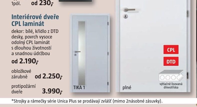 Interiérové dveře CPL laminát