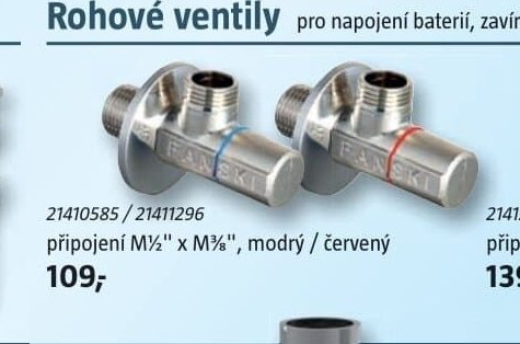 Rohové ventily 21410585 / 21411296