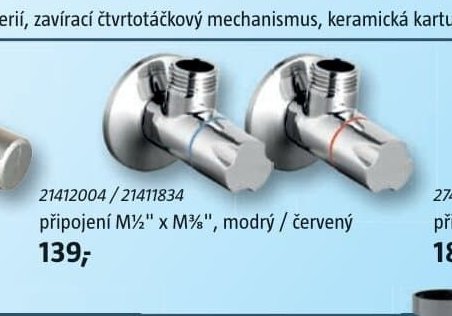 Rohové ventily 21412004 / 21411834