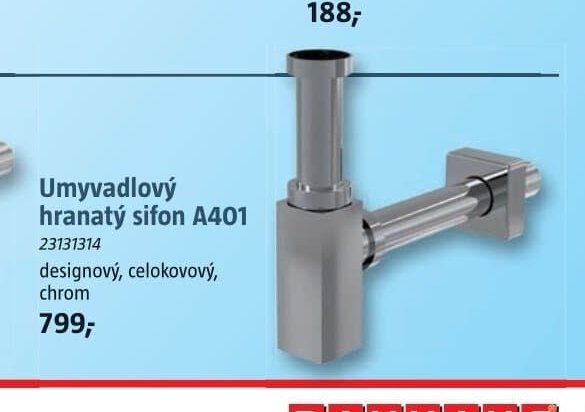 Umyvadlový hranatý sifon A401 23131314