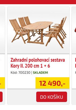 Zahradní polohovací sestava Kory II. 200 cm 1 + 6