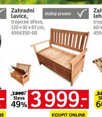 Zahradní lavice, tropické dřevo