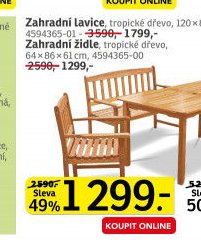 Zahradní lavice, tropické dřevo