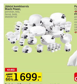 Jídelní kombiservis Black Power