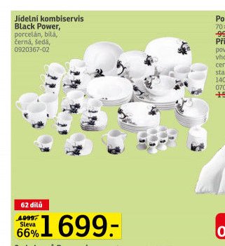 Jídelní kombiservis Black Power