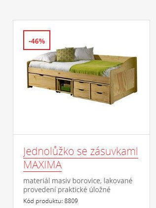 Jednolůžko se zásuvkami MAXIMA