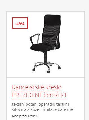 Kancelářské křeslo PREZIDENT černá K1