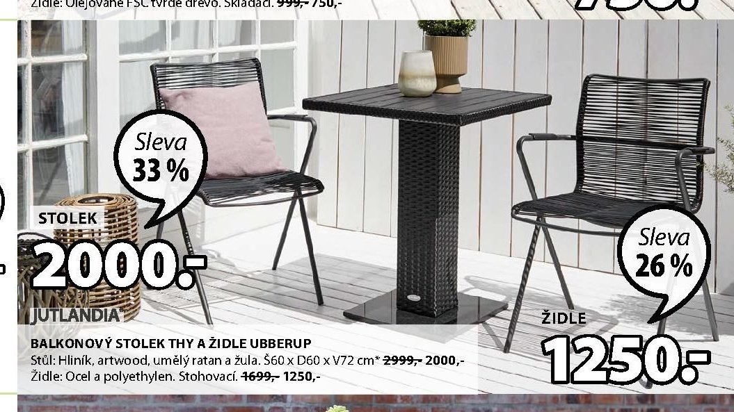 BALKONOVÝ STOLEK THY A ŽIDLE UBBERUP