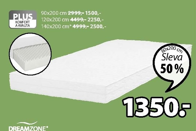 DREAMZONE PĚNOVÁ MATRACE PLUS F30