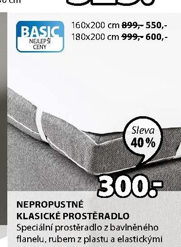 Nepropustné klasické prostěradlo