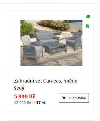 Zahradní set Caracas, hnědo-šedý