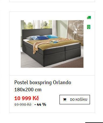Postel boxspring Orlando 180x200 cm